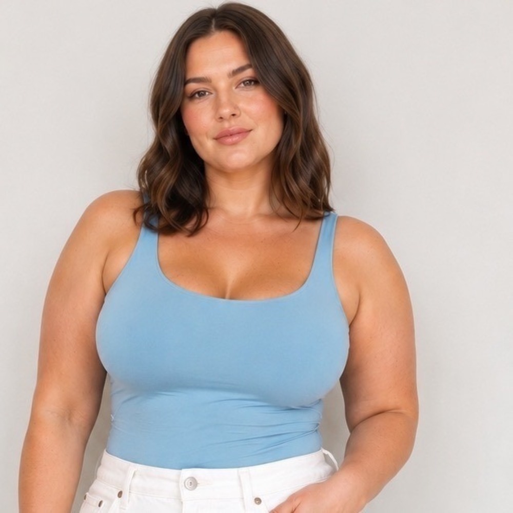 SKIMS Essential Scoop Neck Bodysuit NEW Arctic Women's 4X/5X